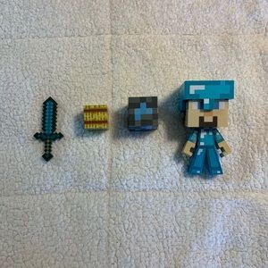 Minecraft Steve figure 2 blocks and sword